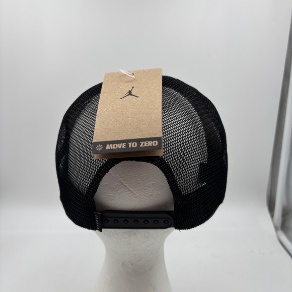 Nike Jordan Rise Cap Trucker Hat White Black Navy Mesh M L "Jammin Frequency" - Picture 2 of 10